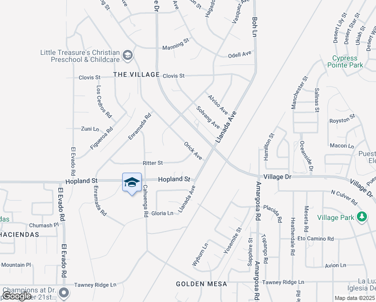 map of restaurants, bars, coffee shops, grocery stores, and more near 16212 Orick Avenue in Victorville