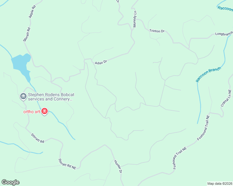 map of restaurants, bars, coffee shops, grocery stores, and more near 1073 Mayfield Lane Northeast in Ranger