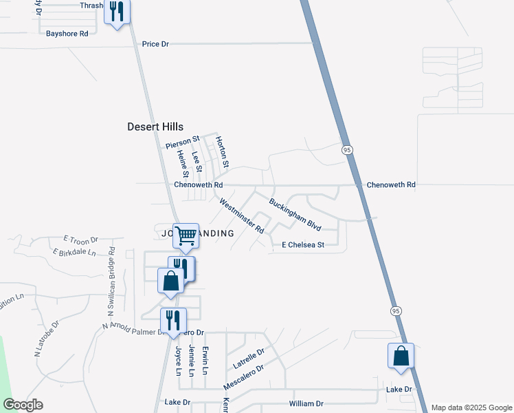 map of restaurants, bars, coffee shops, grocery stores, and more near 3911 Surrey Hills Lane in Lake Havasu City