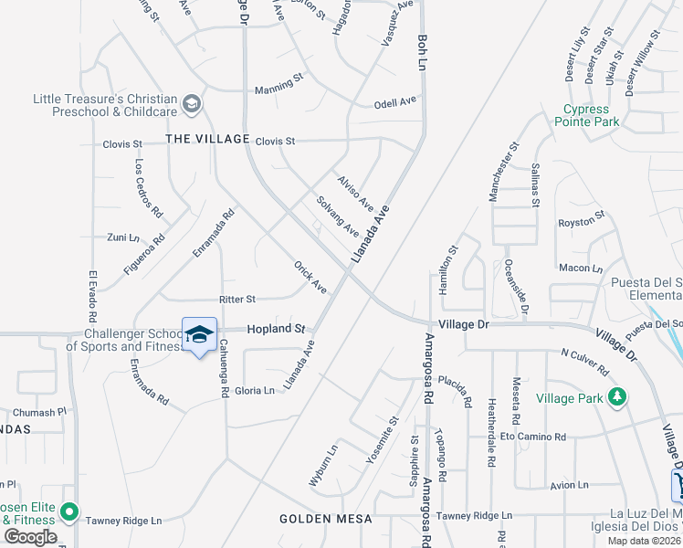 map of restaurants, bars, coffee shops, grocery stores, and more near 16175 Orick Avenue in Victorville