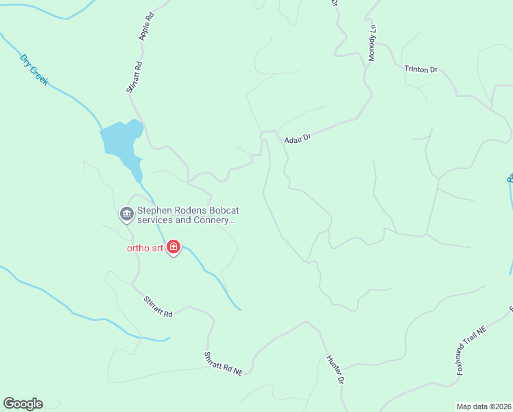 map of restaurants, bars, coffee shops, grocery stores, and more near 1129 Panda Drive in Ranger