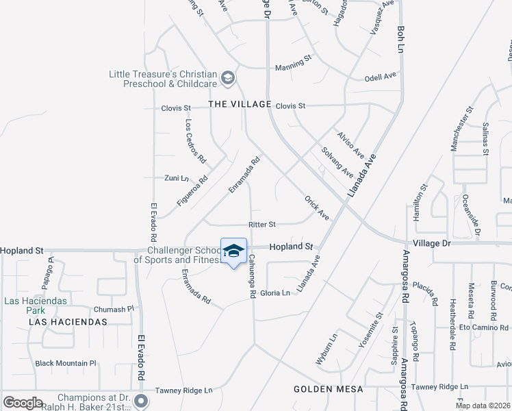 map of restaurants, bars, coffee shops, grocery stores, and more near 16217 Cahuenga Road in Victorville
