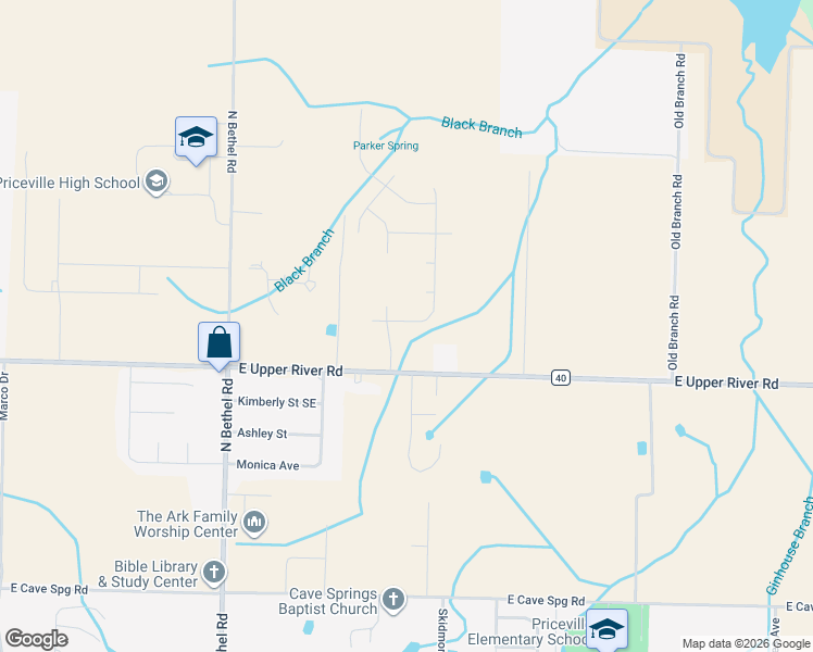 map of restaurants, bars, coffee shops, grocery stores, and more near 486 East Upper River Road in Decatur