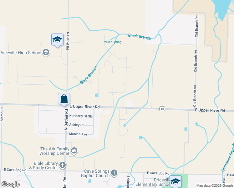 map of restaurants, bars, coffee shops, grocery stores, and more near 486 East Upper River Road in Decatur