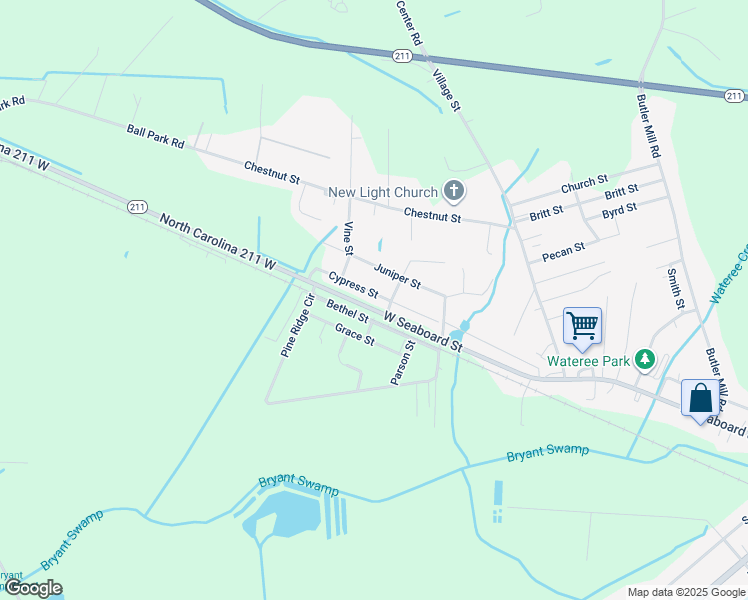 map of restaurants, bars, coffee shops, grocery stores, and more near 1607 West Seaboard Street in Bladenboro