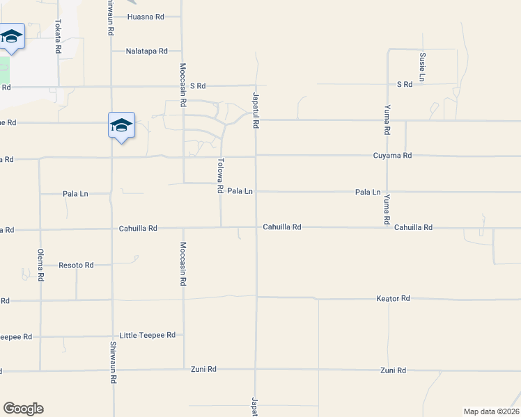 map of restaurants, bars, coffee shops, grocery stores, and more near 16181 Japatul Road in Apple Valley