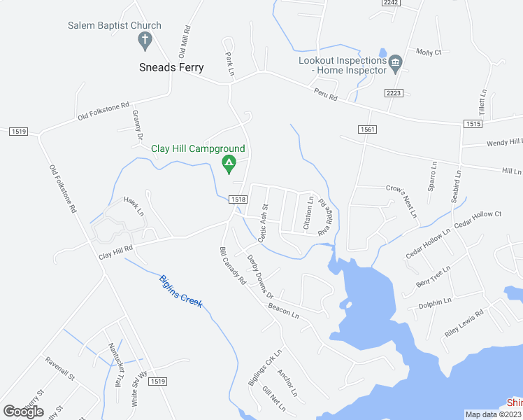 map of restaurants, bars, coffee shops, grocery stores, and more near 310 Celtic Ash Street in Sneads Ferry