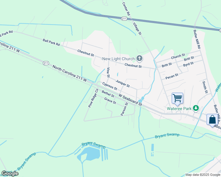 map of restaurants, bars, coffee shops, grocery stores, and more near 1613 West Seaboard Street in Bladenboro