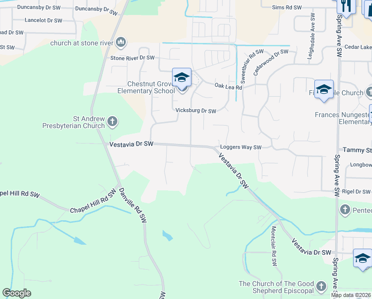 map of restaurants, bars, coffee shops, grocery stores, and more near 3405 Cedarhurst Drive in Decatur