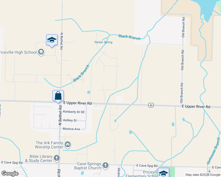 map of restaurants, bars, coffee shops, grocery stores, and more near 486 East Upper River Road in Decatur