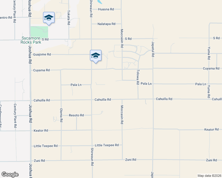 map of restaurants, bars, coffee shops, grocery stores, and more near 23825 Cahuilla Road in Apple Valley