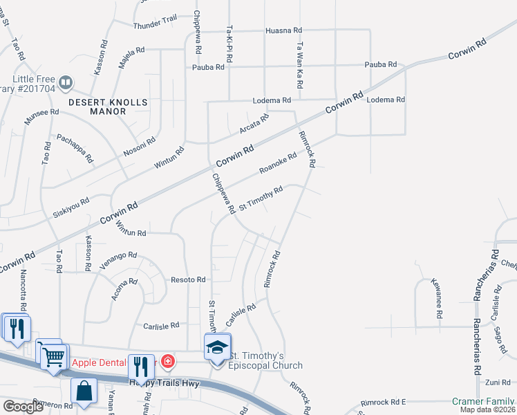 map of restaurants, bars, coffee shops, grocery stores, and more near 19430 Chippewa Road in Apple Valley