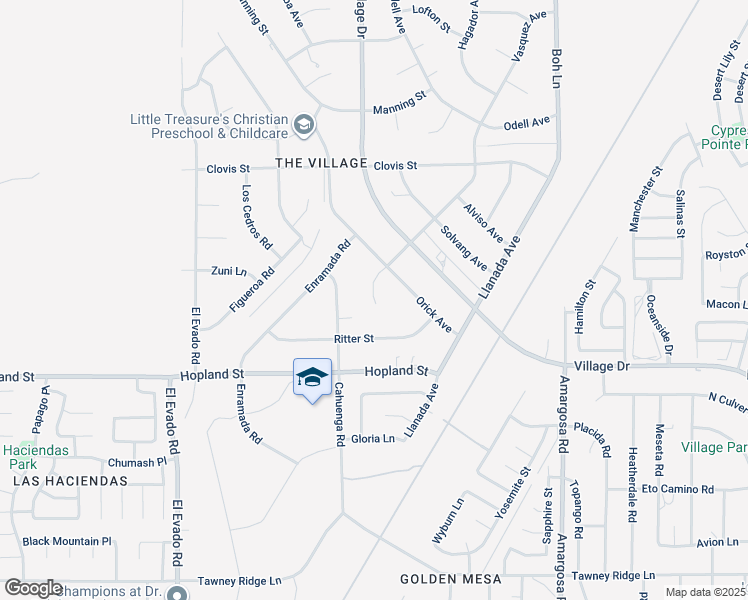 map of restaurants, bars, coffee shops, grocery stores, and more near 16201 Cahuenga Road in Victorville