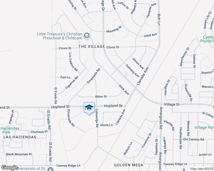 map of restaurants, bars, coffee shops, grocery stores, and more near 16201 Cahuenga Road in Victorville