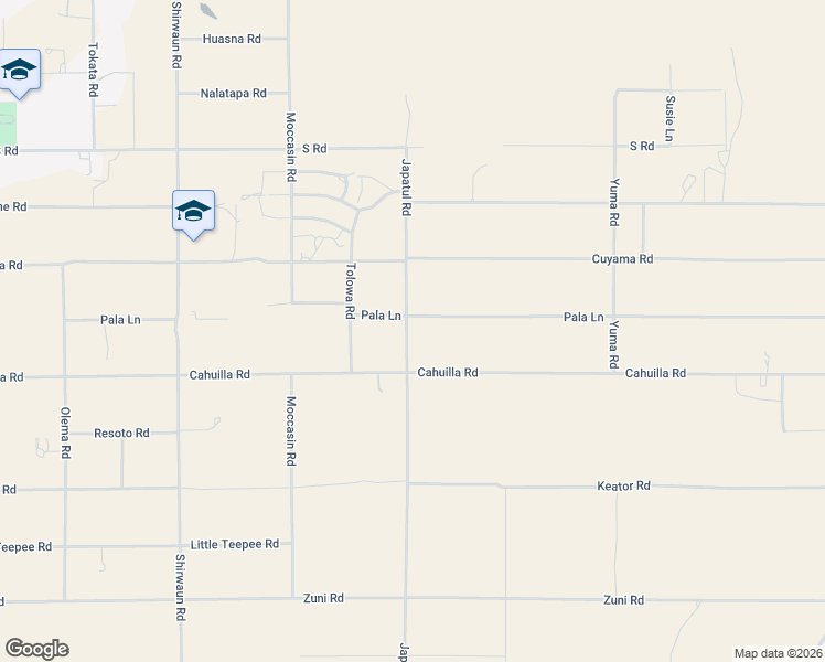 map of restaurants, bars, coffee shops, grocery stores, and more near 16181 Japatul Road in Apple Valley