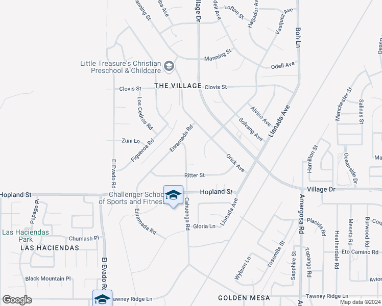 map of restaurants, bars, coffee shops, grocery stores, and more near 16217 Cahuenga Road in Victorville