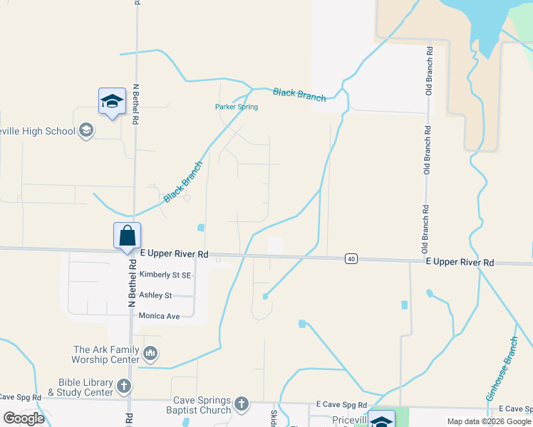 map of restaurants, bars, coffee shops, grocery stores, and more near 486 East Upper River Road in Decatur