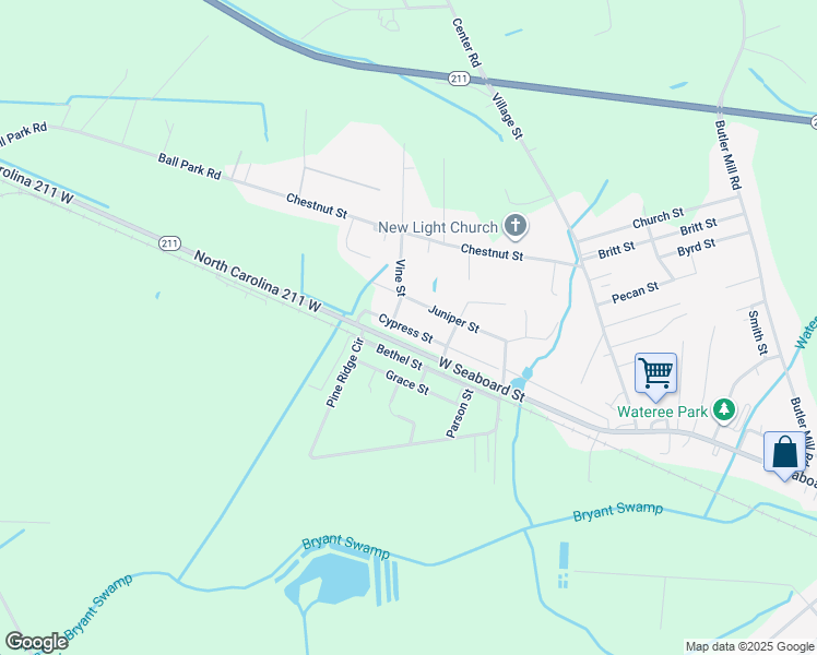map of restaurants, bars, coffee shops, grocery stores, and more near 106 Cypress Street in Bladenboro