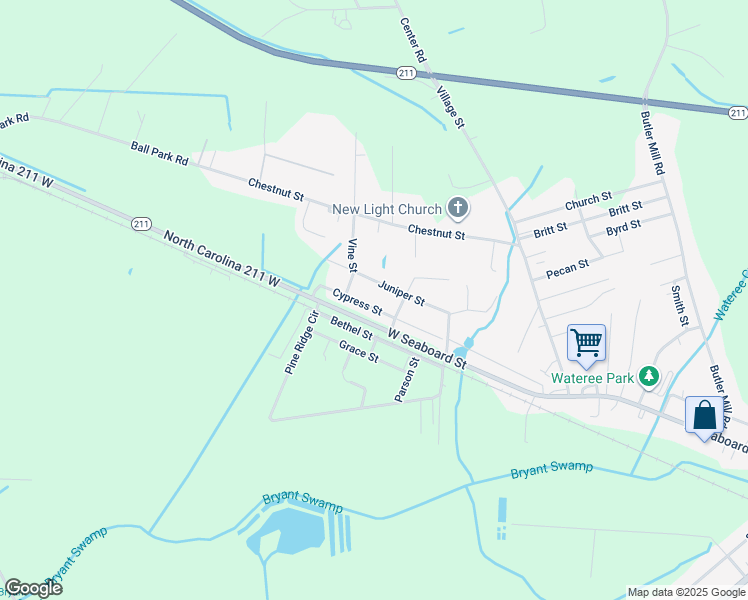 map of restaurants, bars, coffee shops, grocery stores, and more near 106 Cypress Street in Bladenboro