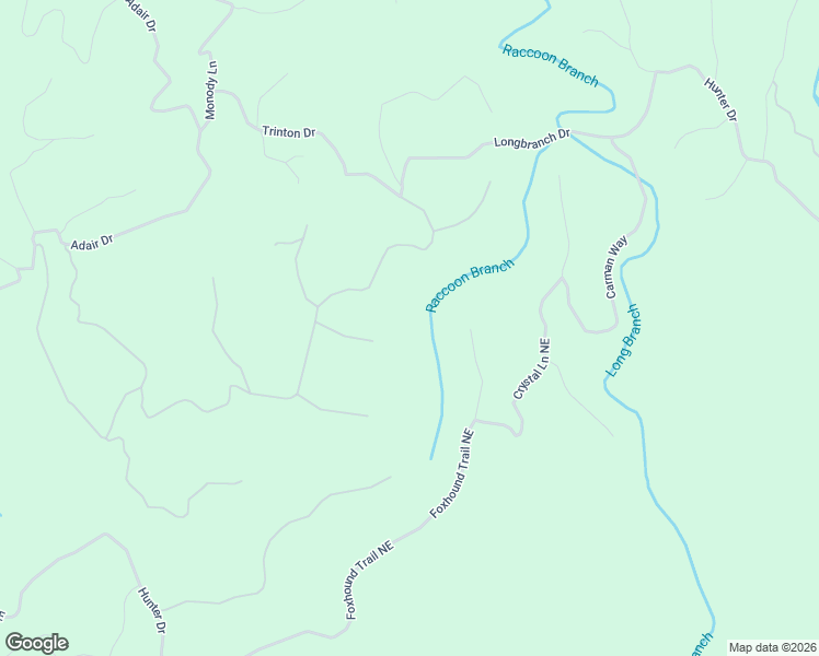 map of restaurants, bars, coffee shops, grocery stores, and more near 1415 Foxhound Trail Northeast in Ranger