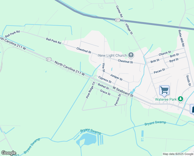 map of restaurants, bars, coffee shops, grocery stores, and more near 1623 West Seaboard Street in Bladenboro
