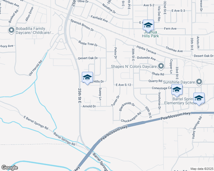 map of restaurants, bars, coffee shops, grocery stores, and more near 2647 Arezzo Court in Palmdale
