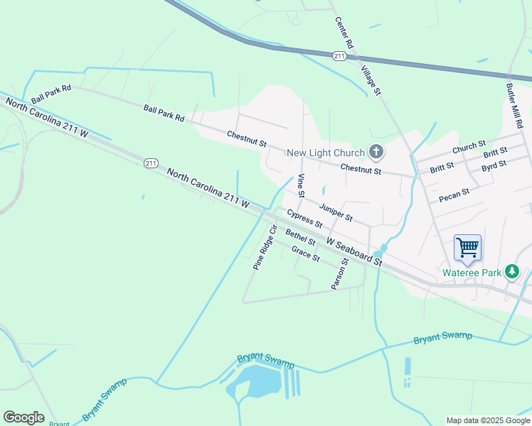 map of restaurants, bars, coffee shops, grocery stores, and more near 3131 West Seaboard Street in Bladenboro