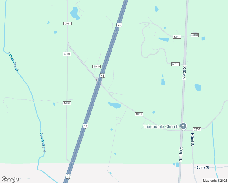 map of restaurants, bars, coffee shops, grocery stores, and more near 214 County Road 6011 in Baldwyn