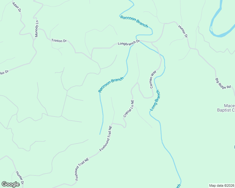 map of restaurants, bars, coffee shops, grocery stores, and more near 1417 Foxhound Trail Northeast in Ranger