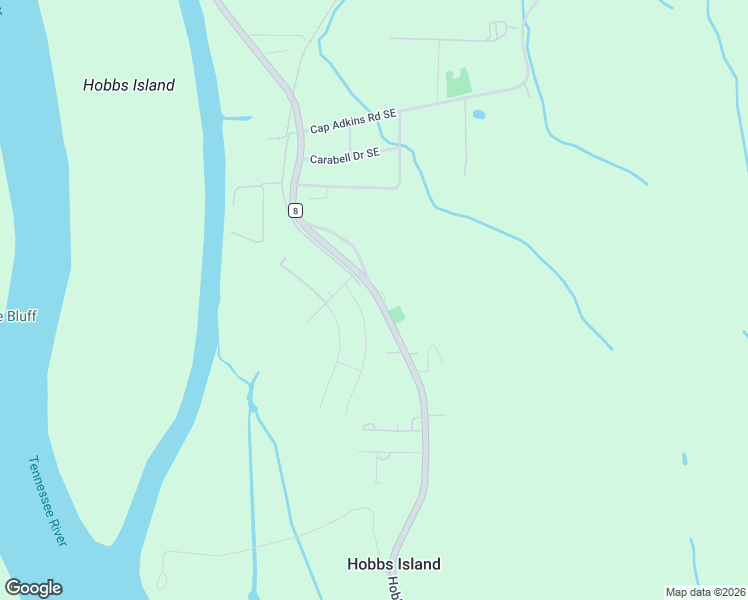 map of restaurants, bars, coffee shops, grocery stores, and more near 1546 Hobbs Island Road Southeast in Huntsville