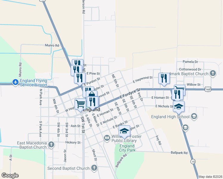 map of restaurants, bars, coffee shops, grocery stores, and more near 401 East Haywood Street in England