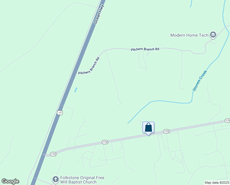 map of restaurants, bars, coffee shops, grocery stores, and more near 234 Pilchers Branch Road in Holly Ridge