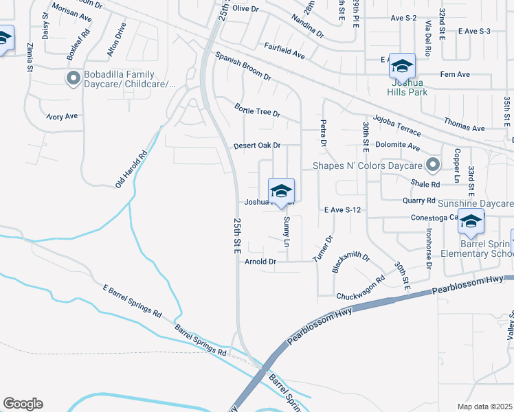 map of restaurants, bars, coffee shops, grocery stores, and more near 2532 Joshua Hills Drive in Palmdale