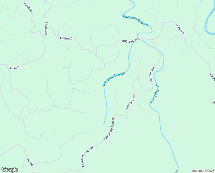 map of restaurants, bars, coffee shops, grocery stores, and more near 1415 Foxhound Trail Northeast in Ranger