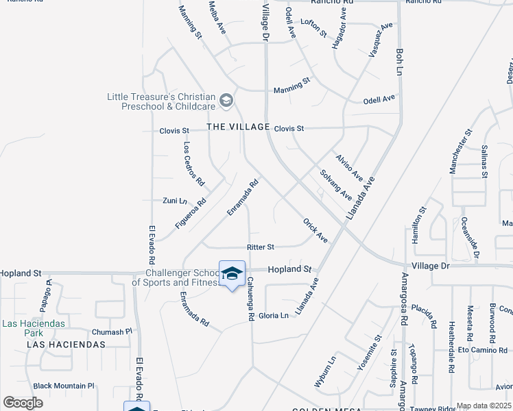 map of restaurants, bars, coffee shops, grocery stores, and more near 16275 Cahuenga Road in Victorville