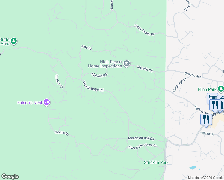 map of restaurants, bars, coffee shops, grocery stores, and more near 2050 Ponderosa Lane in Prescott