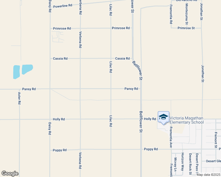 map of restaurants, bars, coffee shops, grocery stores, and more near Lilac Road in Adelanto