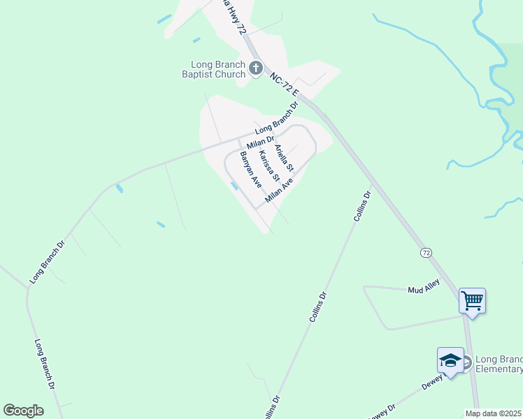 map of restaurants, bars, coffee shops, grocery stores, and more near 113 Milan Avenue in Lumberton