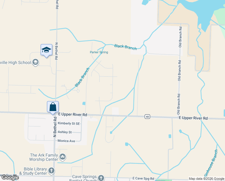 map of restaurants, bars, coffee shops, grocery stores, and more near 486 East Upper River Road in Decatur