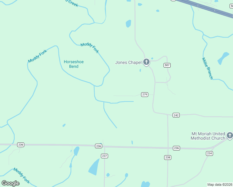 map of restaurants, bars, coffee shops, grocery stores, and more near 212 County Road 279 in Moulton