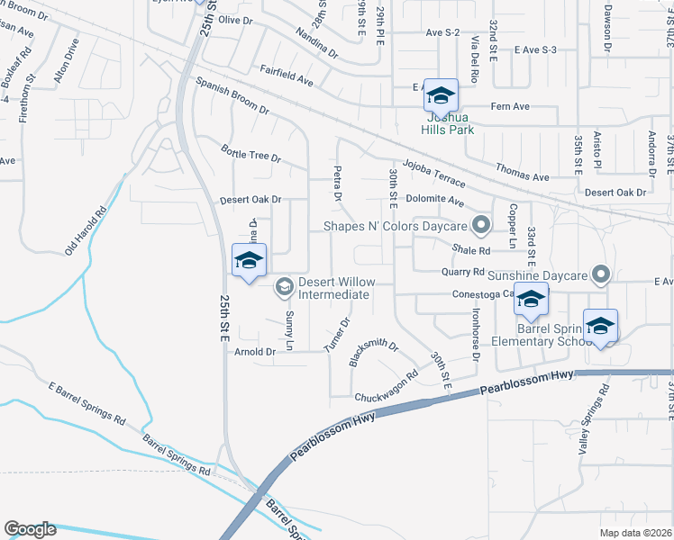 map of restaurants, bars, coffee shops, grocery stores, and more near 2727 East Avenue S-12 in Palmdale