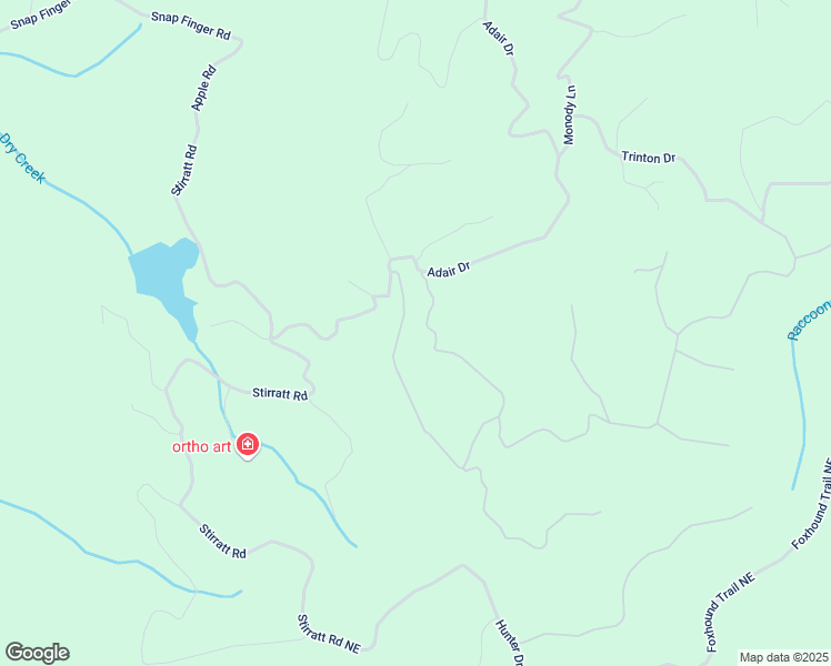 map of restaurants, bars, coffee shops, grocery stores, and more near 1088 Mayfield Lane Northeast in Ranger
