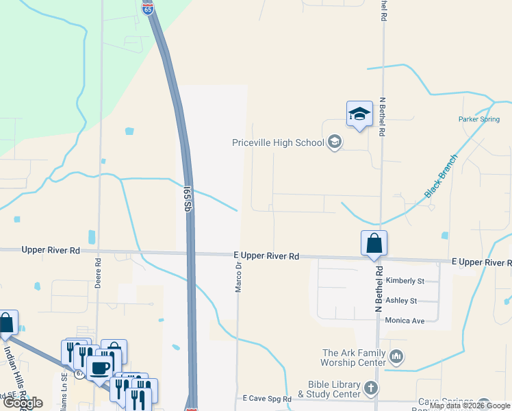 map of restaurants, bars, coffee shops, grocery stores, and more near 204 Willow Bank Circle in Decatur