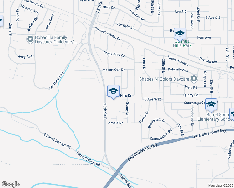 map of restaurants, bars, coffee shops, grocery stores, and more near 2532 Joshua Hills Drive in Palmdale