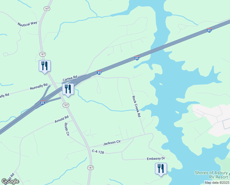 map of restaurants, bars, coffee shops, grocery stores, and more near 115 Jacobs Road in Anderson