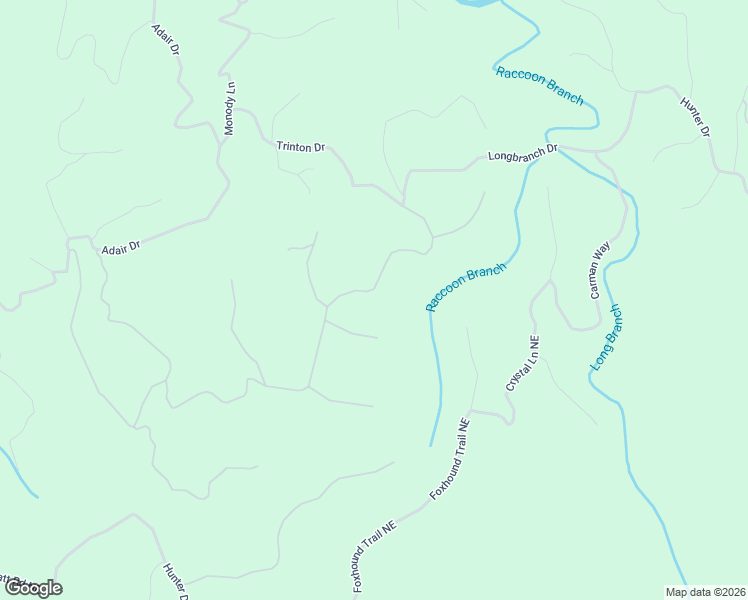 map of restaurants, bars, coffee shops, grocery stores, and more near 1028 Raccoon Ridge Northeast in Ranger