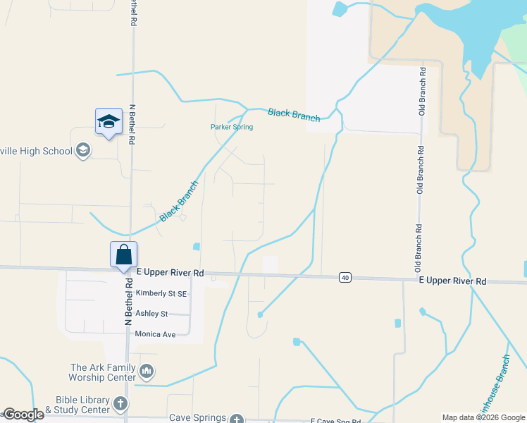 map of restaurants, bars, coffee shops, grocery stores, and more near 486 East Upper River Road in Decatur