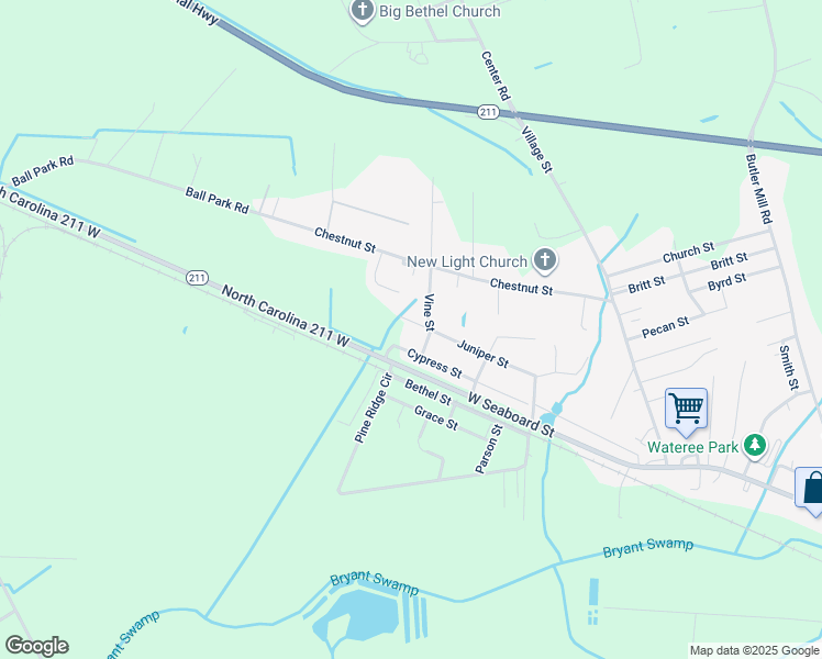 map of restaurants, bars, coffee shops, grocery stores, and more near 203 Cypress Street in Bladenboro