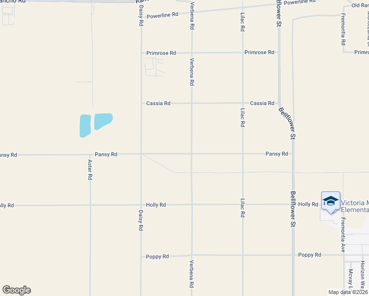 map of restaurants, bars, coffee shops, grocery stores, and more near Pansy Road in Adelanto