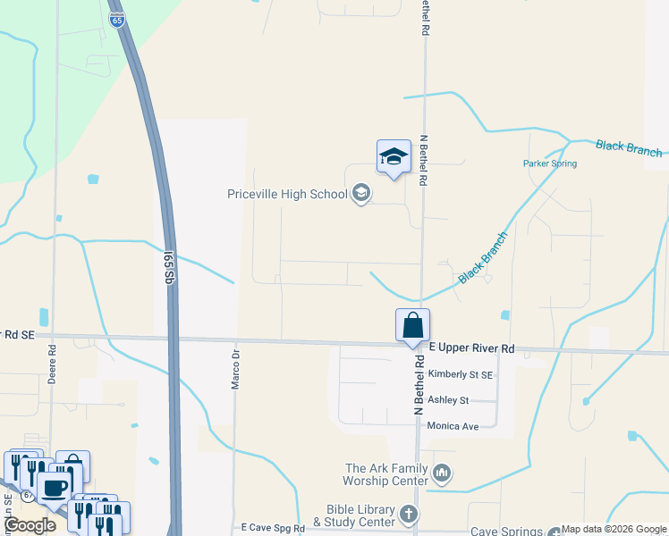 map of restaurants, bars, coffee shops, grocery stores, and more near 85 Willow Bank Circle in Decatur